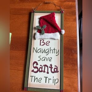 Festive Red and Green Holiday Wall Sign 6 in x 14 in